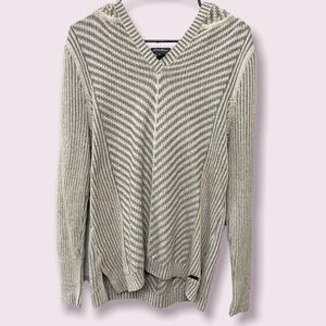 Eddie Bauer Gray striped Hoodie Sweater